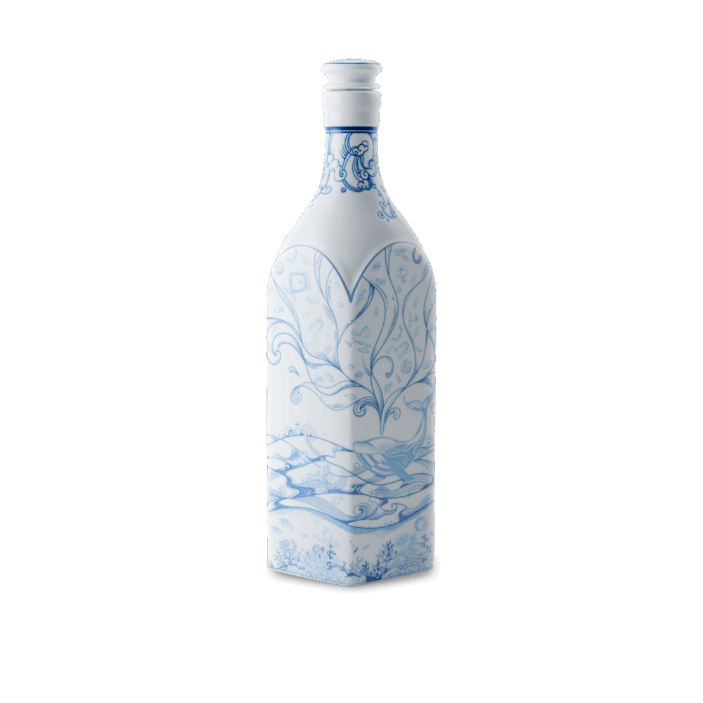 Chai sứ dưỡng sinh vuông 1.0 L + nắp (K1) - Dưỡng Sinh - Biển Xanh A001_691031500gomminhlong.com