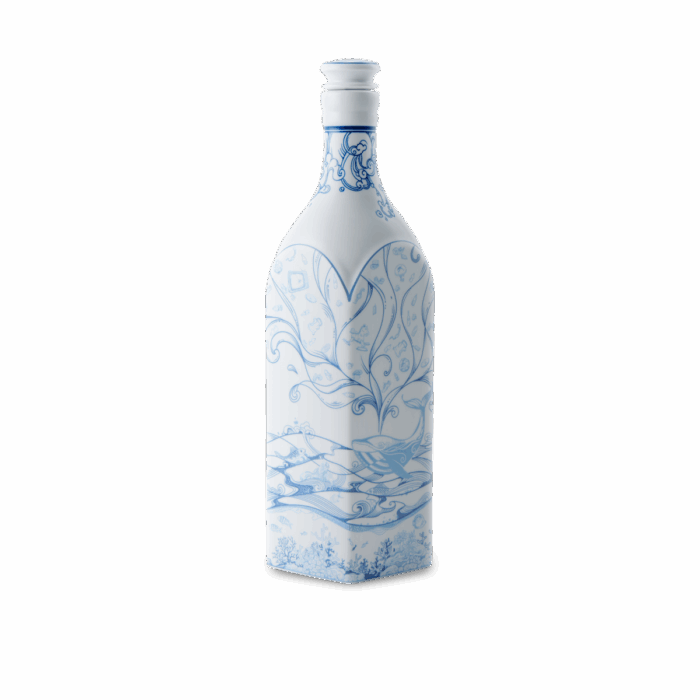 Chai sứ dưỡng sinh vuông 1.0 L + nắp (K1) - Dưỡng Sinh - Biển Xanh A001_691031500gomminhlong.com