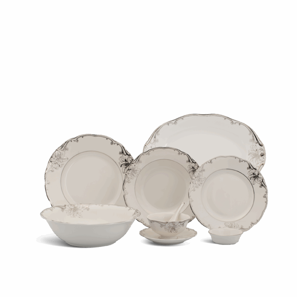 Bộ đồ ăn Âu-Á 45 sản phẩm - Đài Các - Trang Trí Bạch Kim A001_4506AA266gomminhlong.com