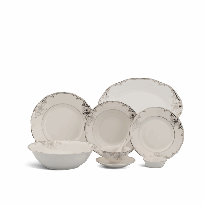 Bộ đồ ăn Âu-Á 45 sản phẩm - Đài Các - Trang Trí Bạch Kim A001_4506AA266gomminhlong.com