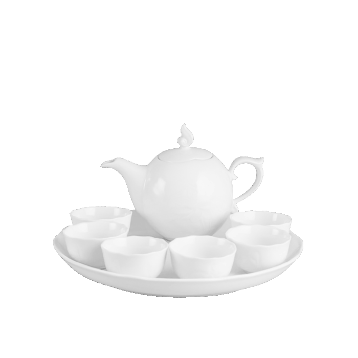 Bộ trà 0.3 L - Sen - Trắng A001_68300900003gomminhlong.com