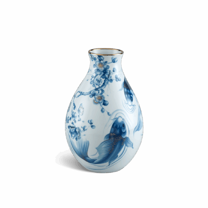  Bình hoa 29 cm - Bình Hoa - Cá Chép cobalt (men ngọc) A001_502534354gomminhlong.com