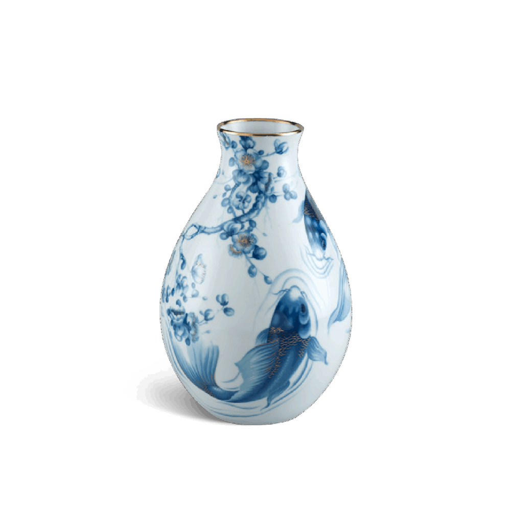 Bình hoa 29 cm - Bình Hoa - Cá Chép cobalt (men ngọc) A001_502534354gomminhlong.com