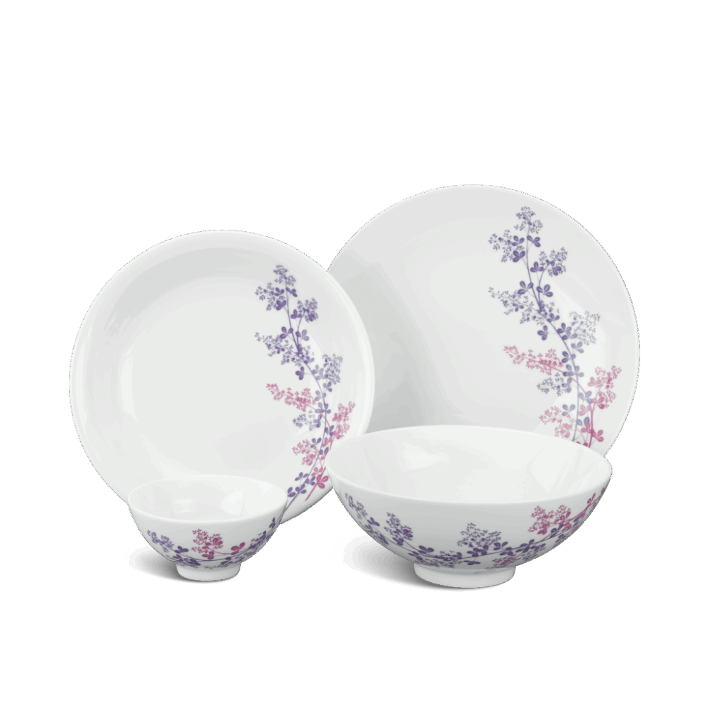 Bộ đồ ăn 09 sản phẩm - Daisy - Cỏ Tím A001_09267gomminhlong.com