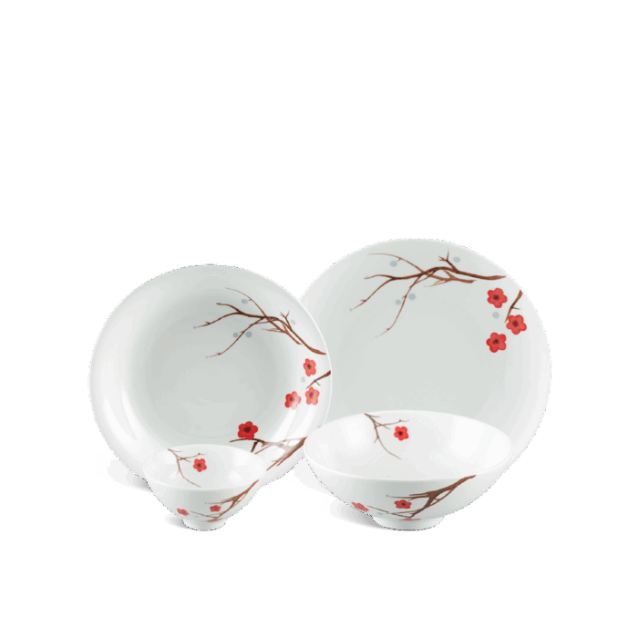  Bộ đồ ăn 09 sản phẩm - Daisy - Hồng Mai A001_09349gomminhlong.com