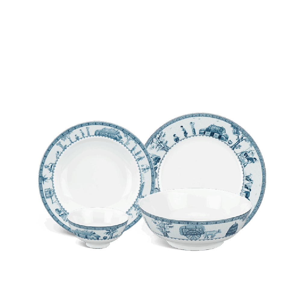 Bộ đồ ăn 09 sản phẩm - Jasmine - Thôn Dã A001_09179gomminhlong.com