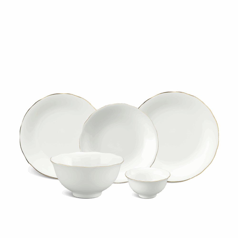 Bộ đồ ăn 14 sản phẩm - Mẫu Đơn IFP - Chỉ Vàng A001_341428014gomminhlong.com