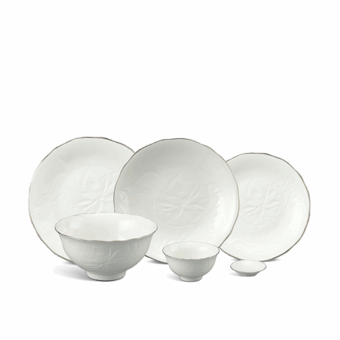 Bộ đồ ăn 22 sản phẩm - Sen IFP - Chỉ Bạch Kim A001_352228043gomminhlong.com