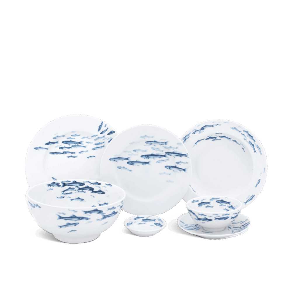 Bộ đồ ăn 23 sản phẩm - Jasmine - Cá Cơm Sương Mờ A001_23JAS519gomminhlong.com