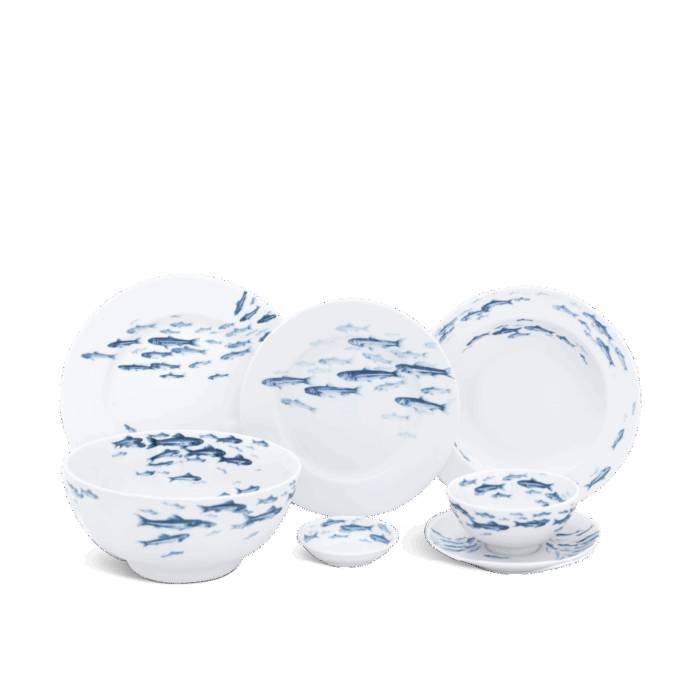 Bộ đồ ăn 23 sản phẩm - Jasmine - Cá Cơm Sương Mờ A001_23JAS519gomminhlong.com