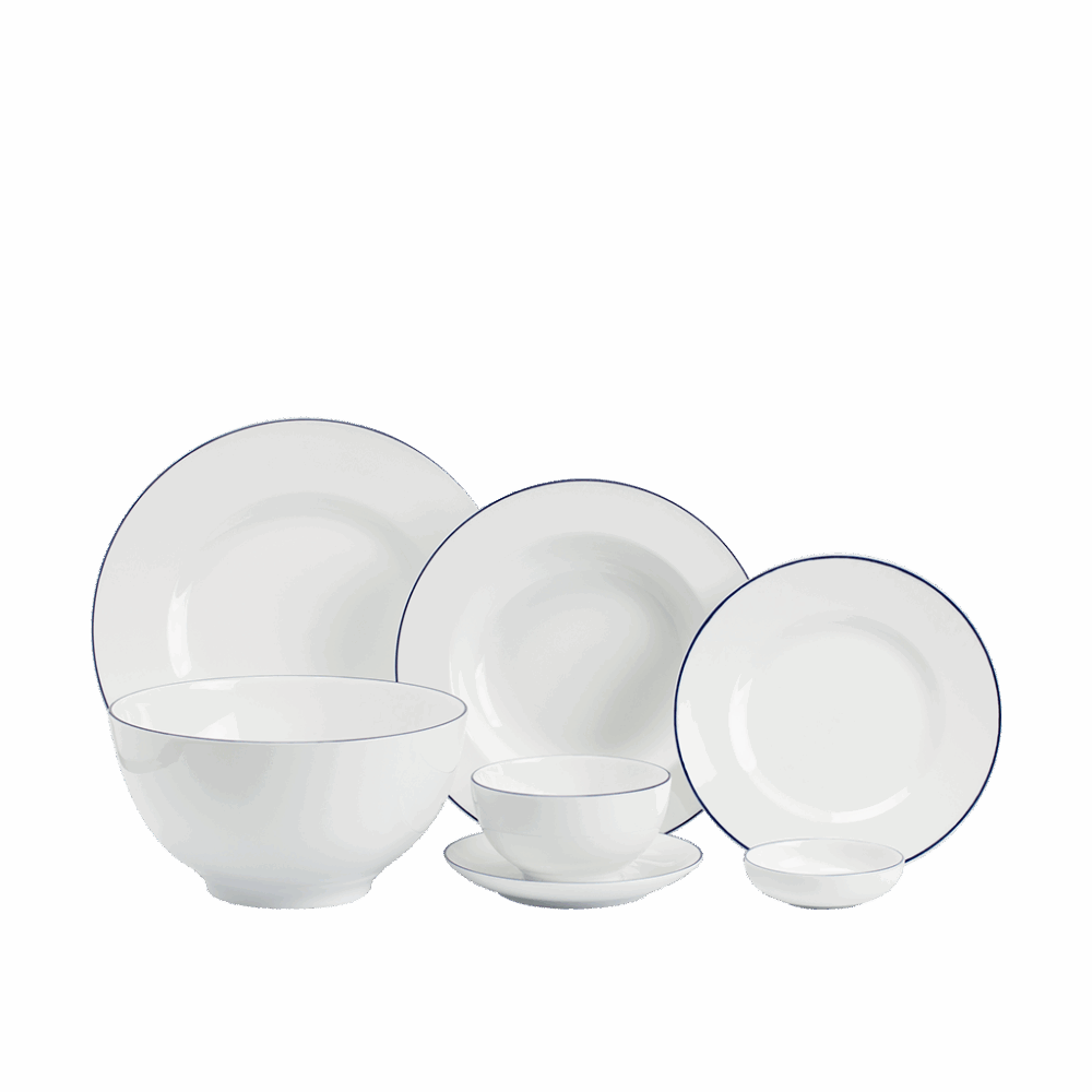 Bộ đồ ăn 25 sản phẩm (B) - Camellia - Chỉ Xanh Dương A001_25021Bgomminhlong.com