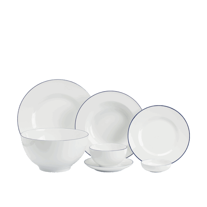 Bộ đồ ăn 25 sản phẩm (B) - Camellia - Chỉ Xanh Dương A001_25021Bgomminhlong.com