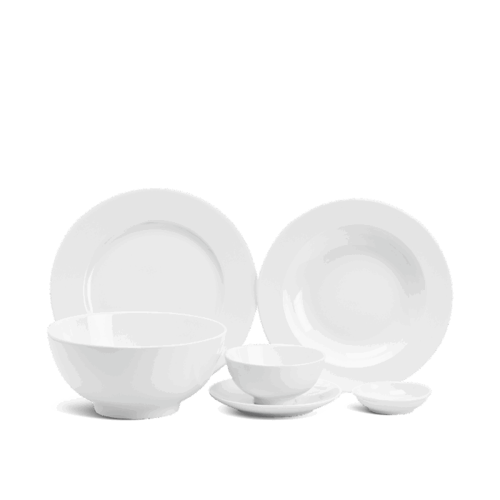  Bộ đồ ăn 6 người 24 sản phẩm - Jasmine - Trắng A001_24JAS