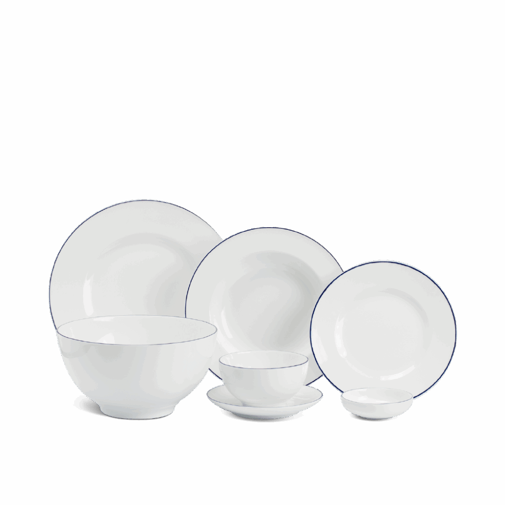 Bộ đồ ăn 6 người 25 sản phẩm - Camellia - Chỉ Xanh Dương A001_25021gomminhlong.com
