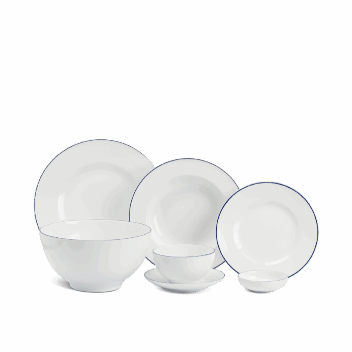 Bộ đồ ăn 6 người 25 sản phẩm - Camellia - Chỉ Xanh Dương A001_25021gomminhlong.com