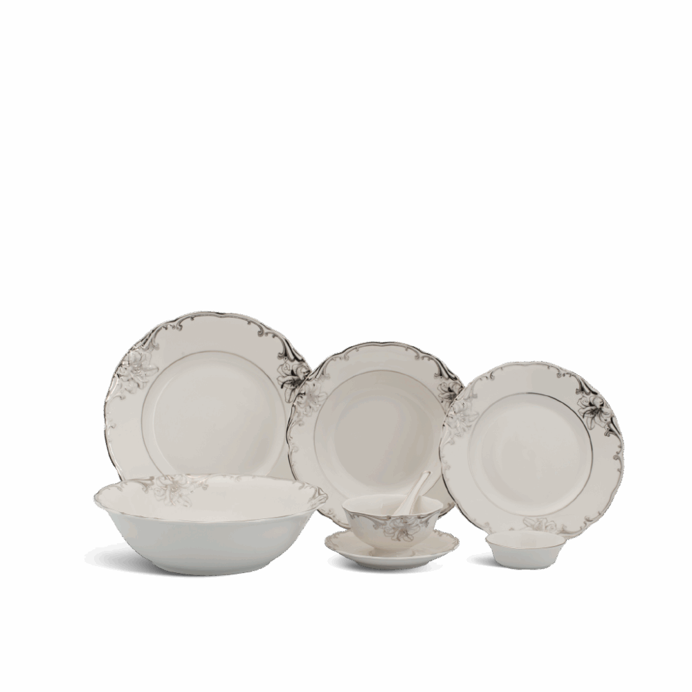 Bộ đồ ăn 6 người 32 sản phẩm - Đài Các - Trang Trí Bạch Kim A001_32266gomminhlong.com
