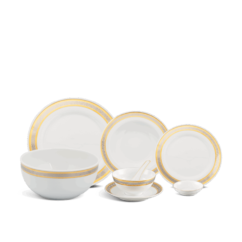 Bộ đồ ăn 6 người 32 sản phẩm - Sago - Hoa Hồng A001_32017Bgomminhlong.com