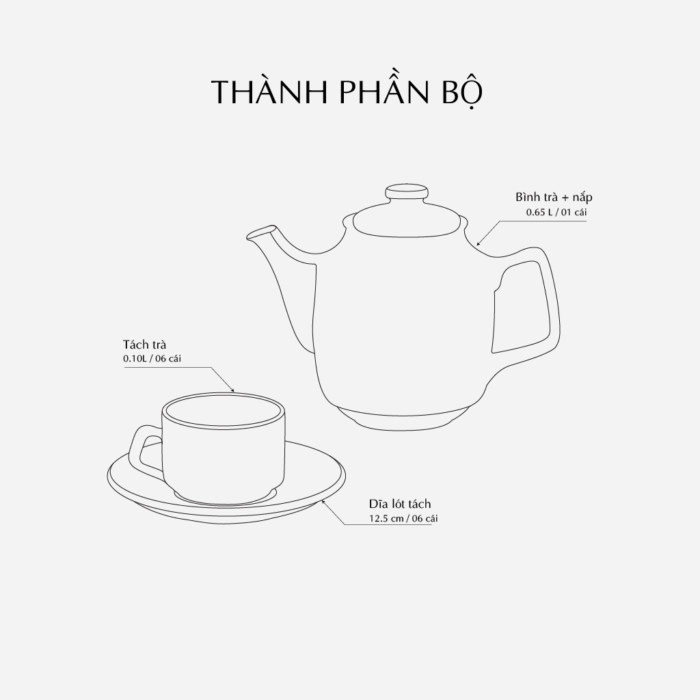  Bộ trà 0.65 L - Daisy - Trắng A001_01655200003gomminhlong.com