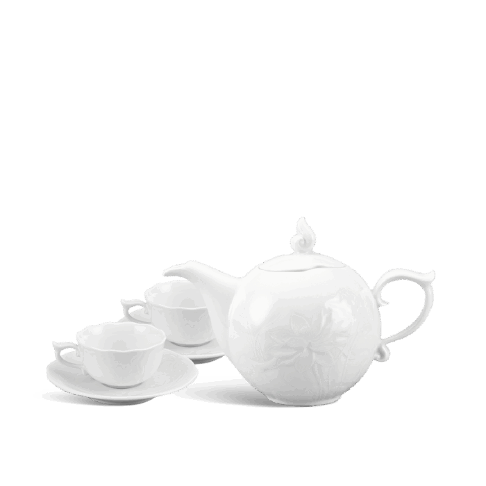 Bộ trà 0.7 L - Sen - Trắng A001_68700900003gomminhlong.com