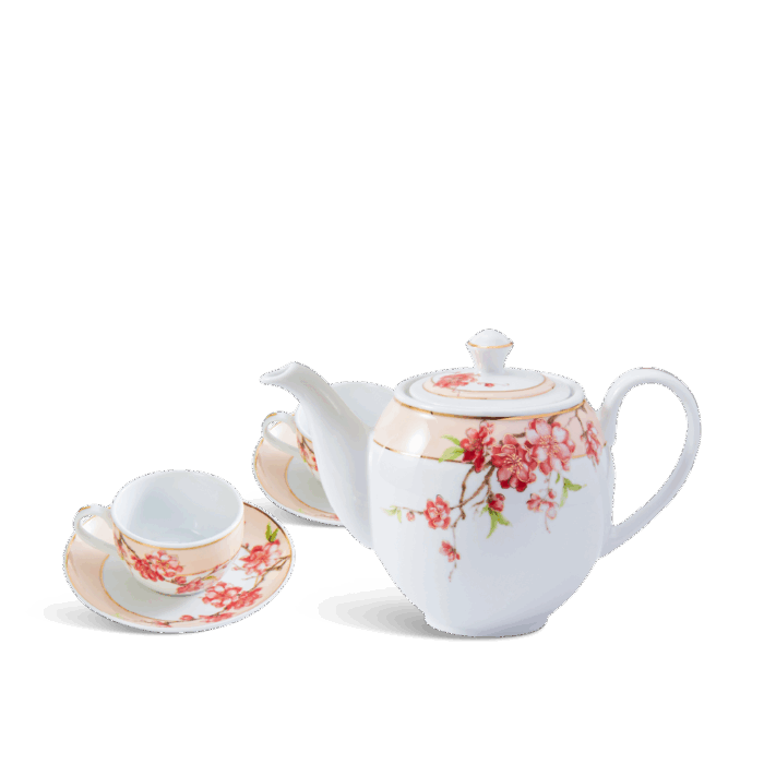 Bộ trà 0.8 L - Camellia - Hoa Đào A001_01803848003gomminhlong.com