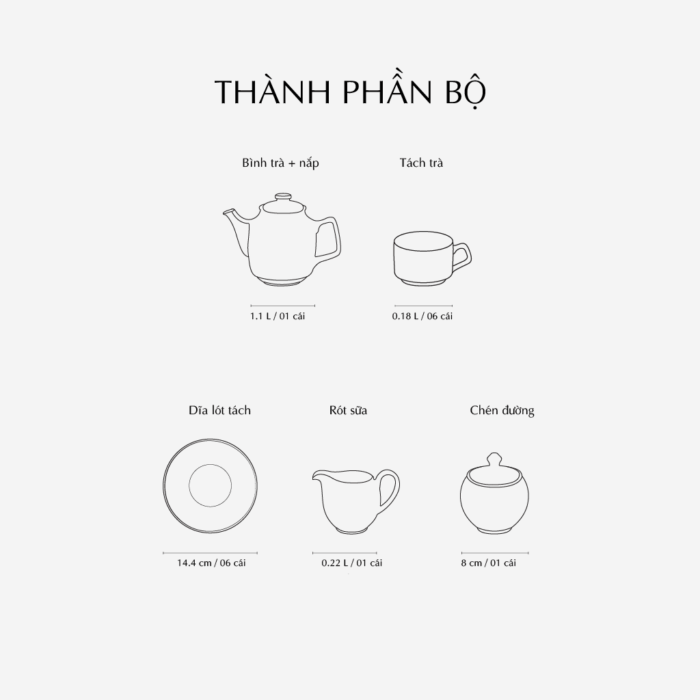  Bộ trà 1.1 L - Camellia - Hương Biển kem A001_01113808903gomminhlong.com