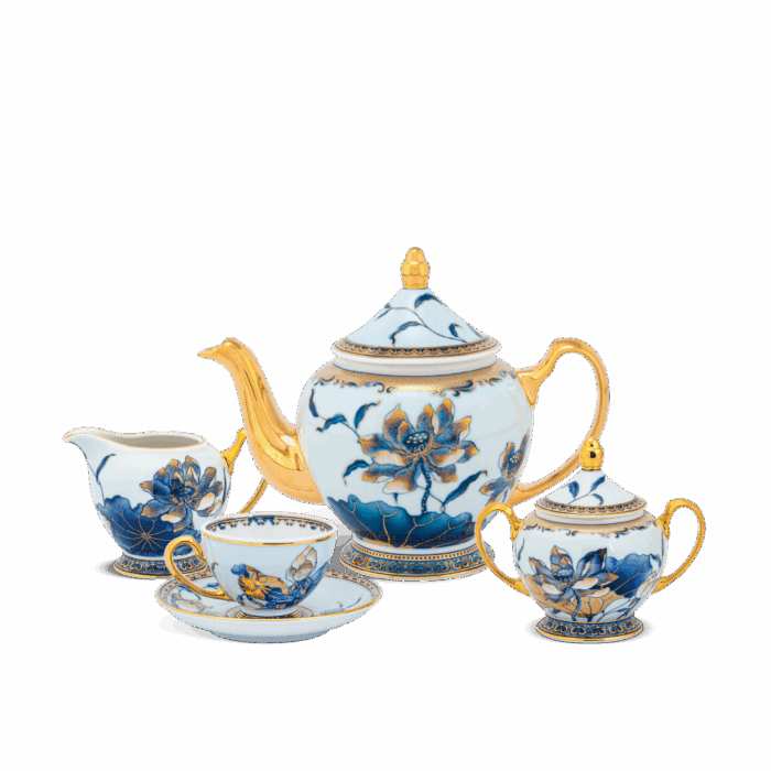 Bộ trà 1.3 L - Hoàng Cung - Sen Ngọc A001_01134045603gomminhlong.com