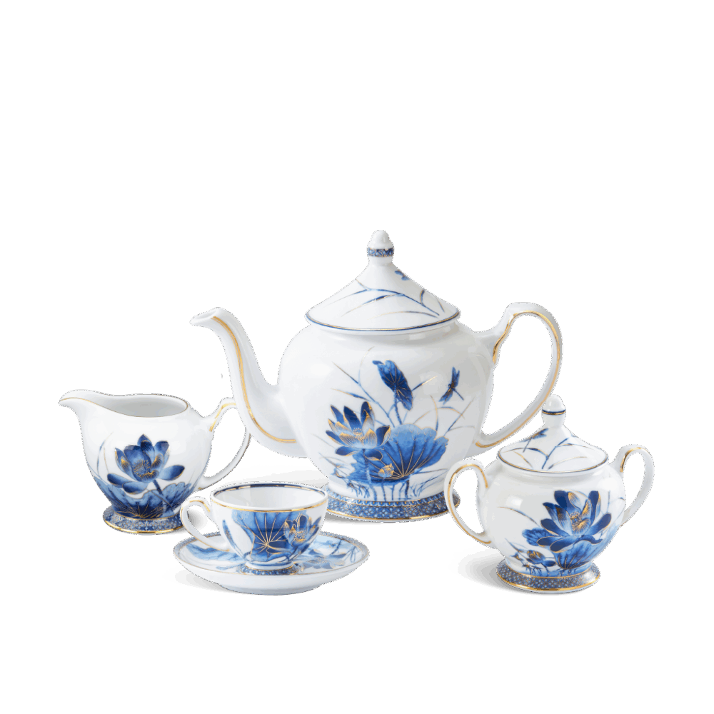 Bộ trà 1.3 L - Hoàng Cung - Sen Vàng A001_01134034503gomminhlong.com