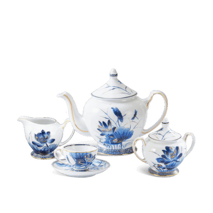 Bộ trà 1.3 L - Hoàng Cung - Sen Vàng A001_01134034503gomminhlong.com