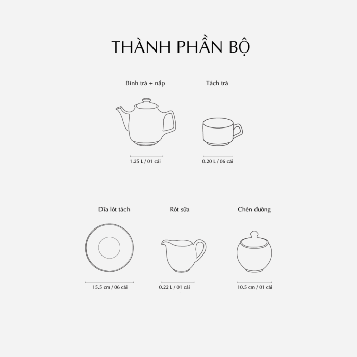  Bộ trà cao 1.25 L - Tulip Trắng - Trống Đồng A001_01128437603gomminhlong.com