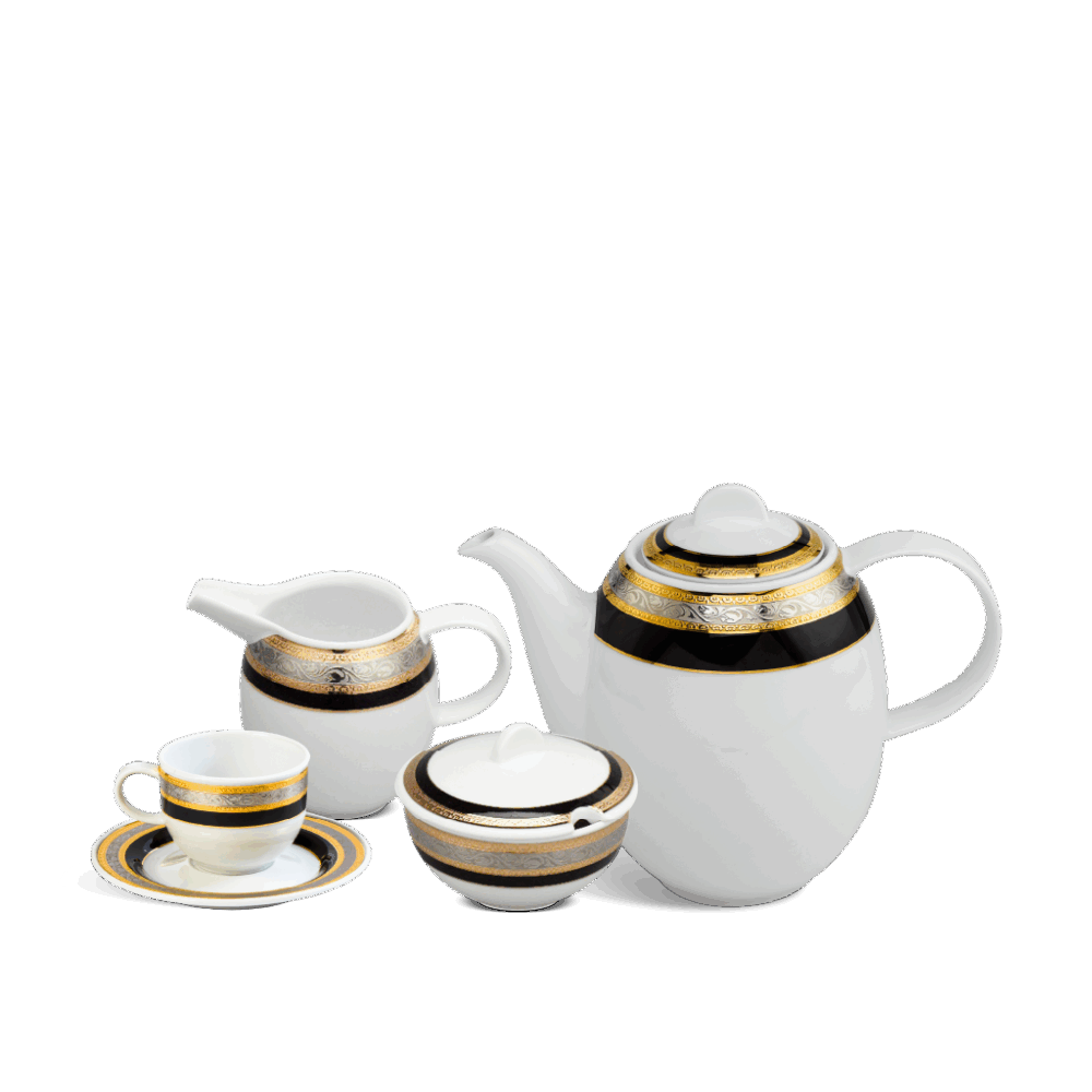 Bộ trà cao 1.3 L - Sago - Hoa Hồng Đen khắc nổi A001_01130139103gomminhlong.com