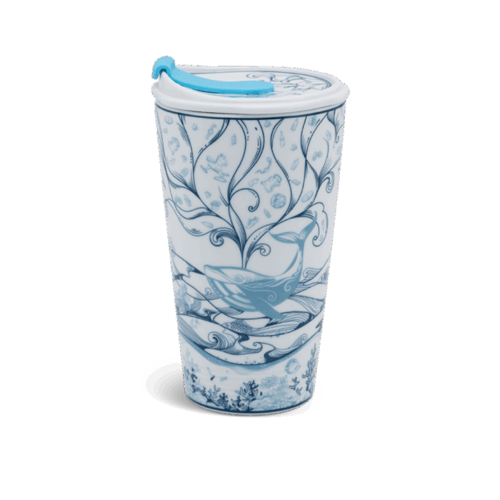 Ly sứ dưỡng sinh 0.48 L (K1) + nắp ống hút - Biển xanh A001_214888500Hgomminhlong.com