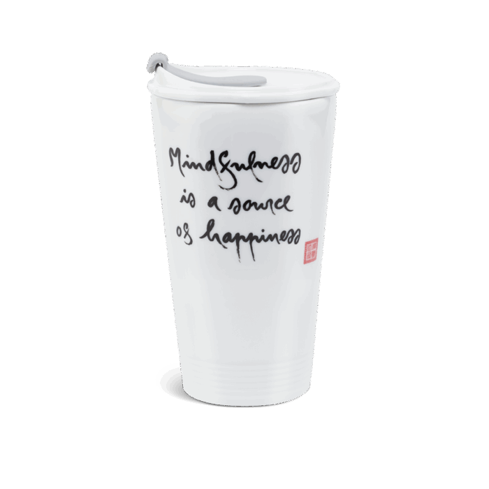Ly sứ dưỡng sinh 0.48 L + nắp ống hút (K1) - Dưỡng Sinh - Mindfulness is a source of happiness A001_214888000MHgomminhlong.com