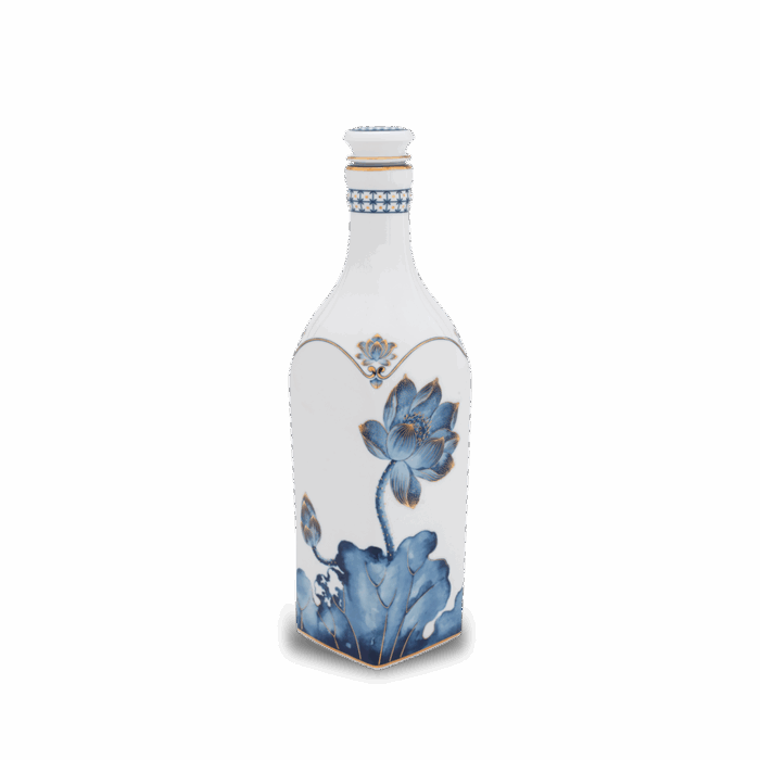 Chai sứ dưỡng sinh vuông 1.0 L + nắp (K1) - Dưỡng Sinh - Sen Cobalt A001_691031528gomminhlong.com