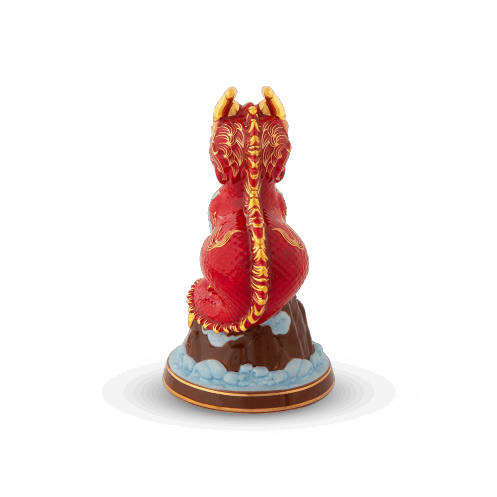 Tượng rồng Hảo Đức 13.5 cm - Màu Đỏ A001_311350DOVgomminhlong.com