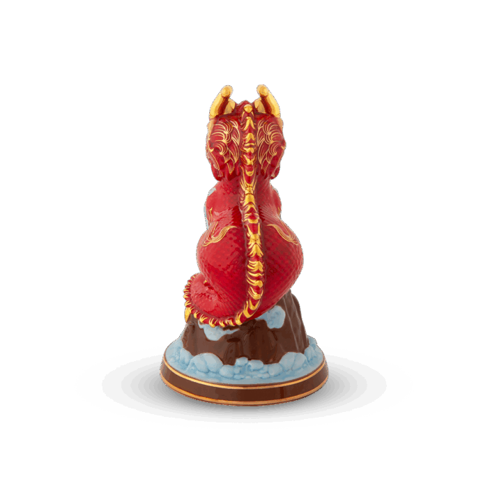  Tượng rồng Hảo Đức 13.5 cm - Màu Đỏ A001_311350DOVgomminhlong.com