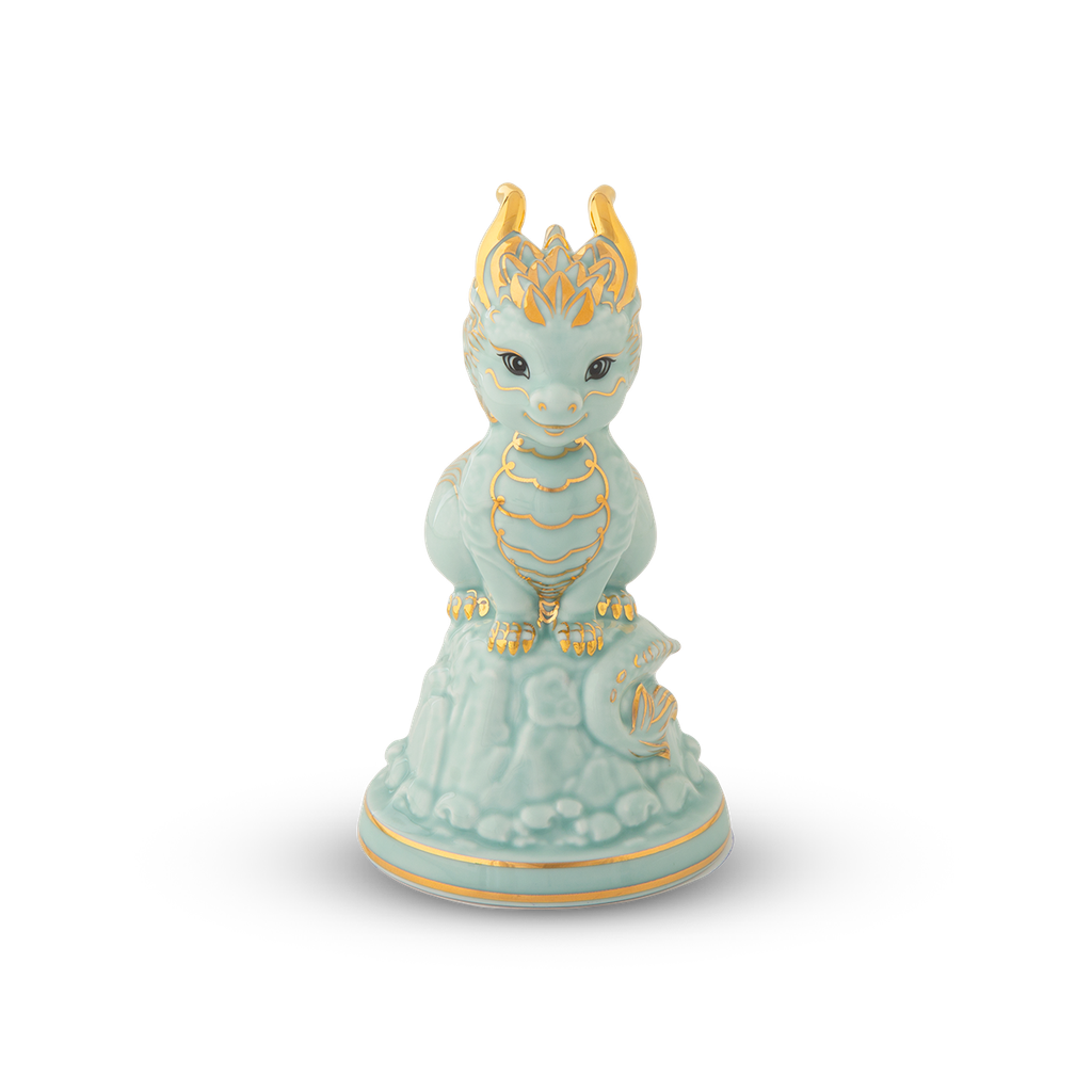 Tượng rồng Hảo Đức 13.5 cm - Men Ngọc (bóng) A001_311350BMNVgomminhlong.com