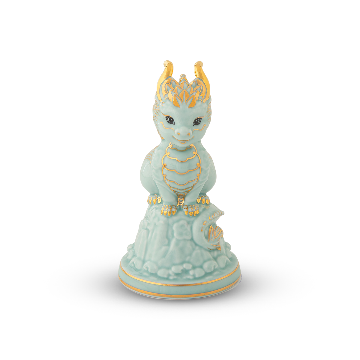 Tượng rồng Hảo Đức 13.5 cm - Men Ngọc (bóng) A001_311350BMNVgomminhlong.com