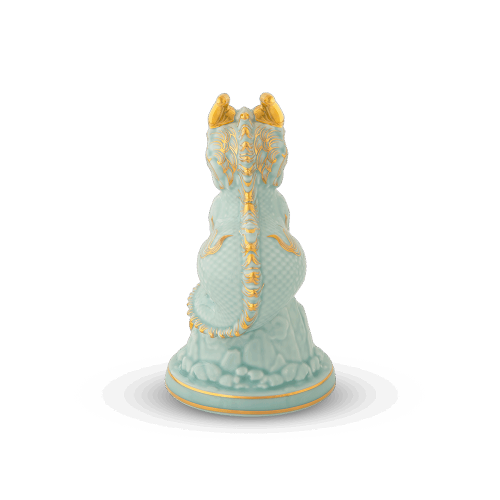 Tượng rồng Hảo Đức 13.5 cm - Men Ngọc (bóng) A001_311350BMNVgomminhlong.com