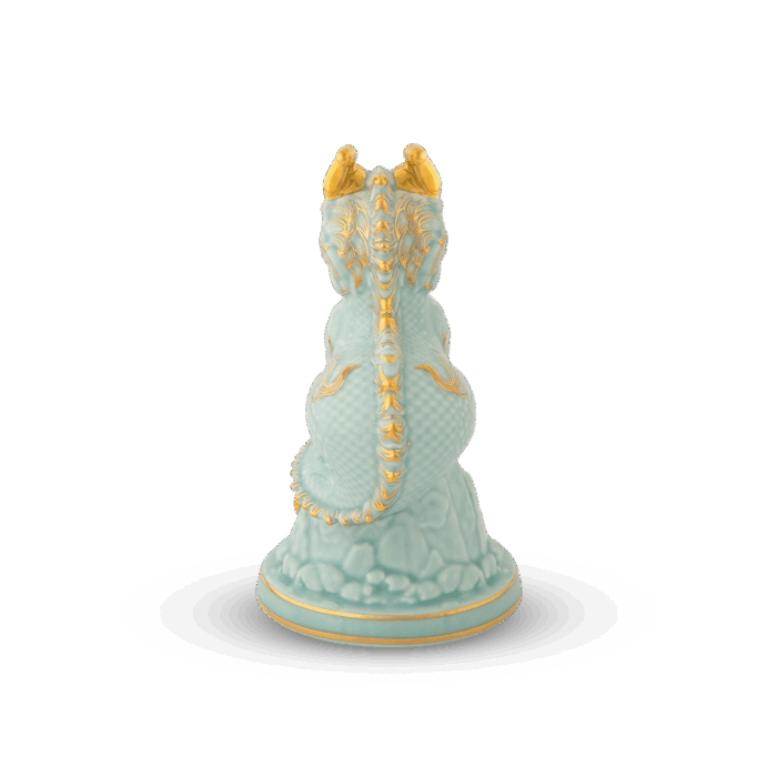  Tượng rồng Hảo Đức 13.5 cm - Men Ngọc (bóng) A001_311350BMNVgomminhlong.com