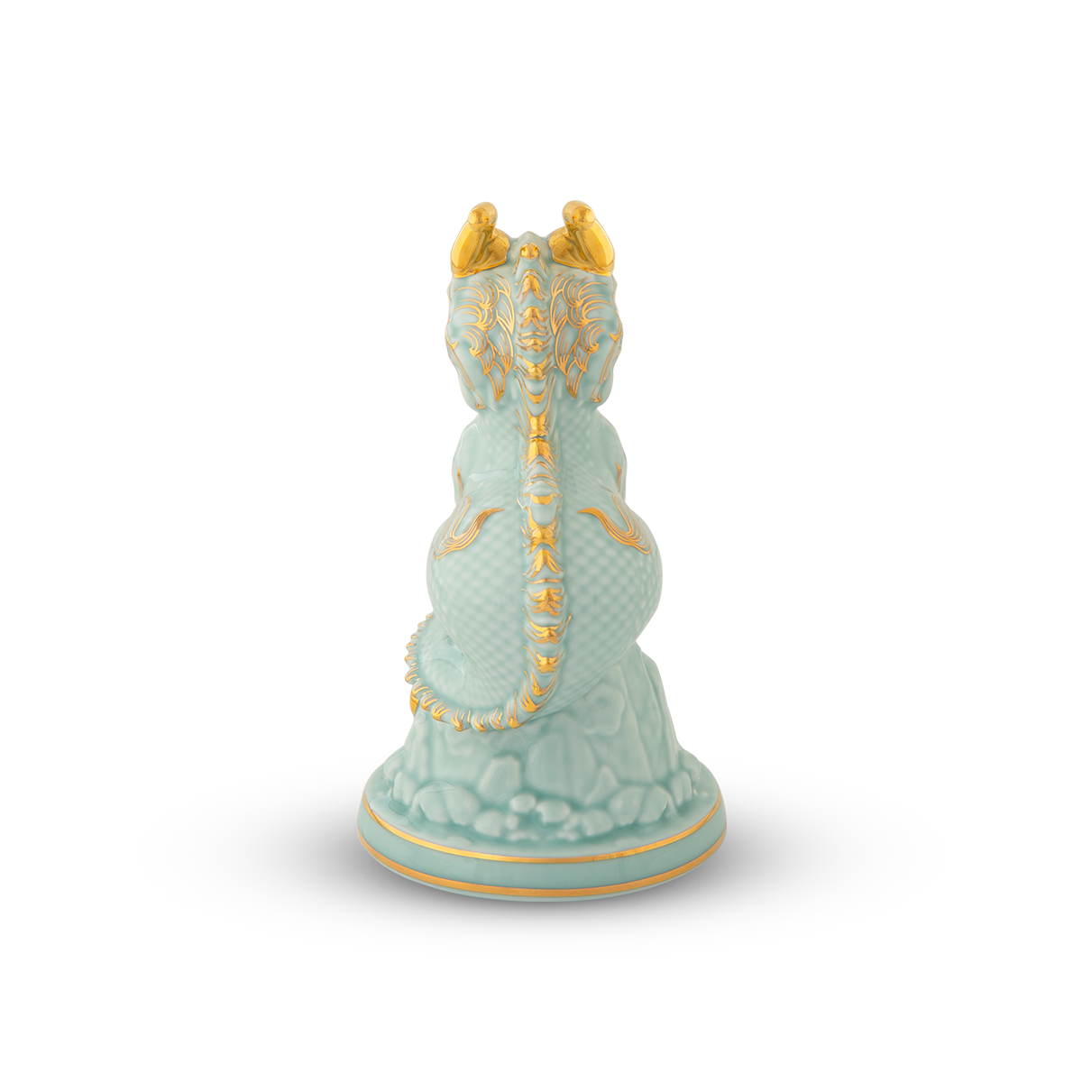 Tượng rồng Hảo Đức 13.5 cm - Men Ngọc (bóng) A001_311350BMNVgomminhlong.com