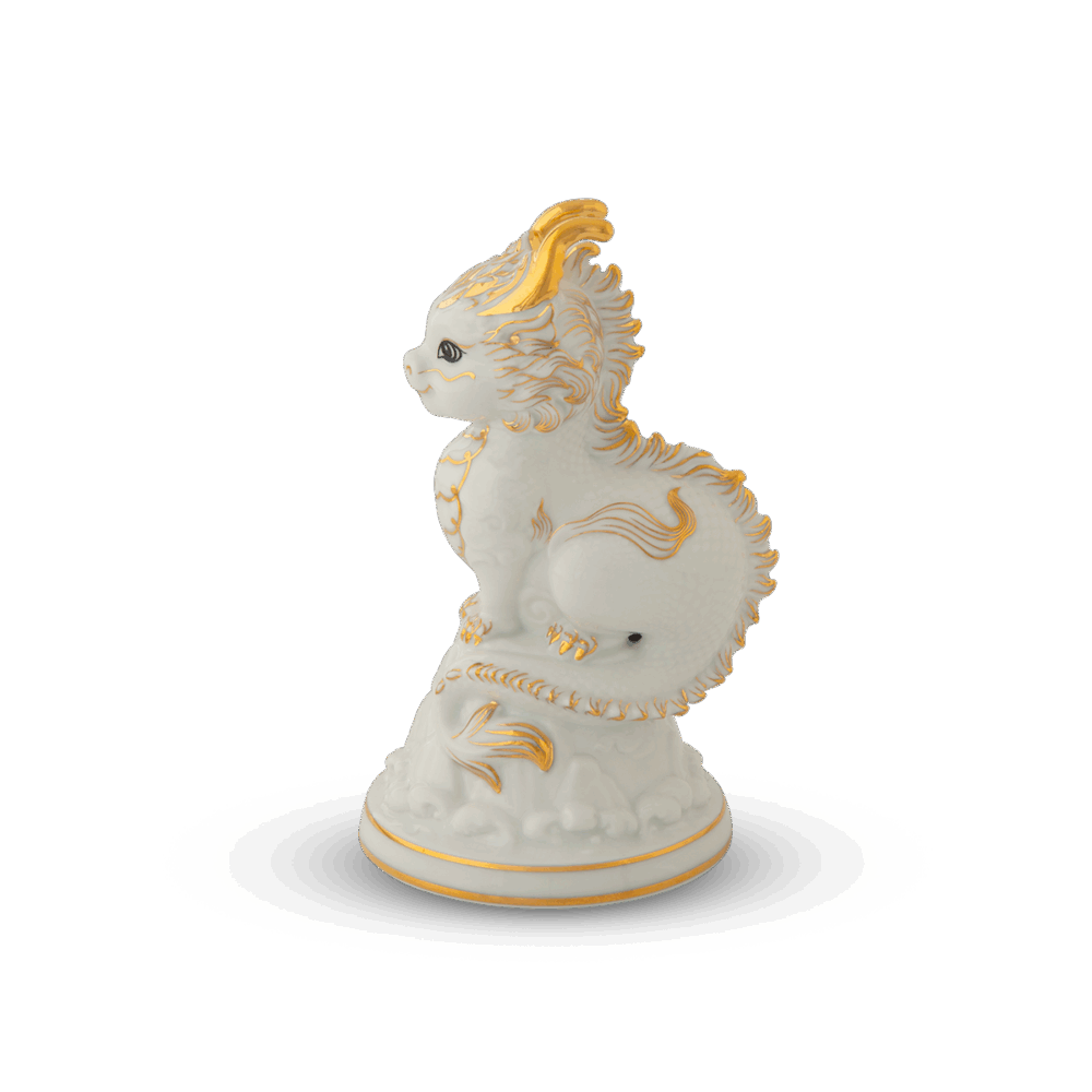 Tượng rồng Hảo Đức 13.5 cm - Màu Trắng A001_311350TBVgomminhlong.com