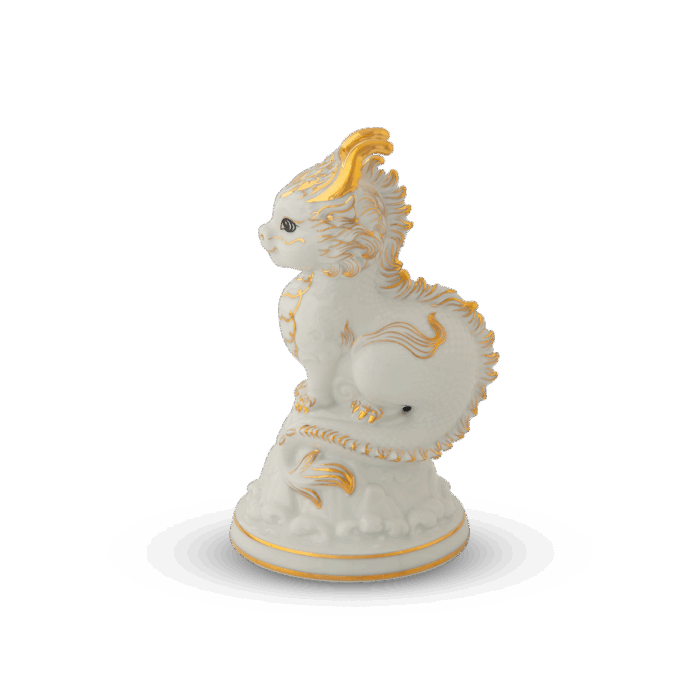  Tượng rồng Hảo Đức 13.5 cm - Màu Trắng A001_311350TBVgomminhlong.com