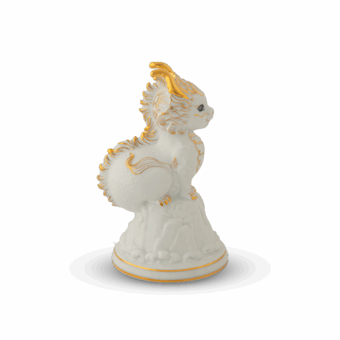  Tượng rồng Hảo Đức 13.5 cm - Màu Trắng A001_311350TBVgomminhlong.com