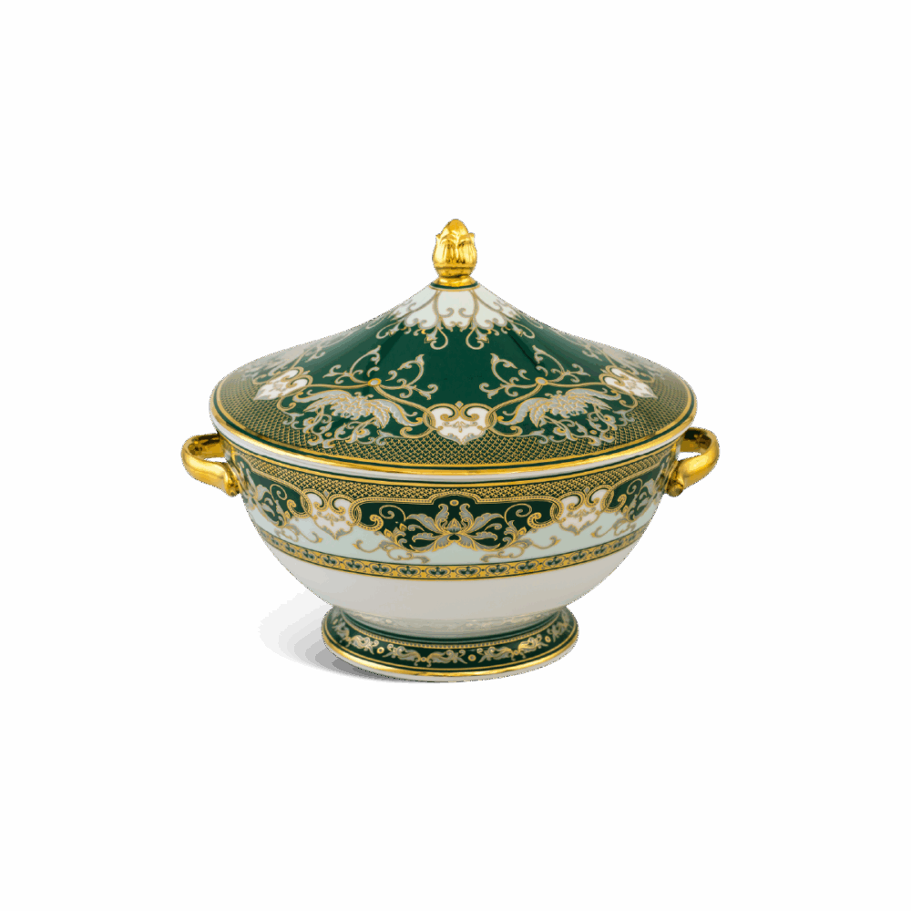 Thố 22 cm + nắp - Hoàng Cung - Sen Ngọc Bích A001_062224487gomminhlong.com