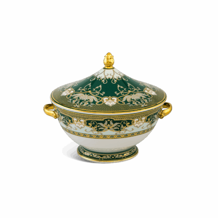 Thố 22 cm + nắp - Hoàng Cung - Sen Ngọc Bích A001_062224487gomminhlong.com