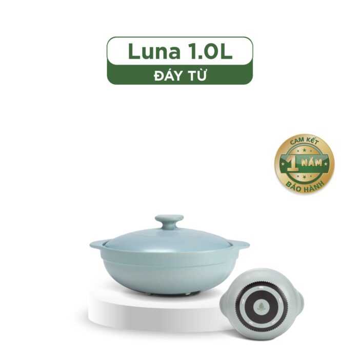 Nồi dưỡng sinh Luna (Nồi cạn) 1.0 L + nắp (CK) (bếp từ) - Màu Xám 2  A001_211039506T