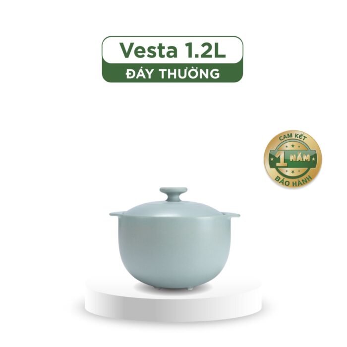 Nồi dưỡng sinh Vesta (Nồi tròn cao) 1.2 L + nắp (CK) - Màu Xám 2 A001_661028506