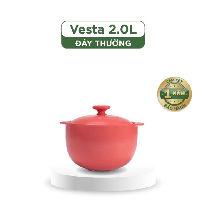 Nồi dưỡng sinh Vesta 2.0 L + nắp (CK) - Healthy Cook - Màu Đỏ 2 A001_660228507