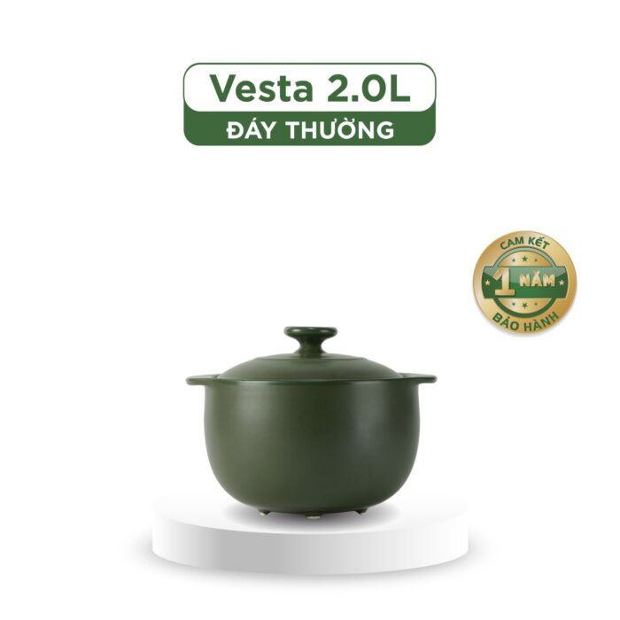Nồi dưỡng sinh Vesta 2.0 L + nắp (CK) - Healthy Cook - Xanh Rêu A001_660228464