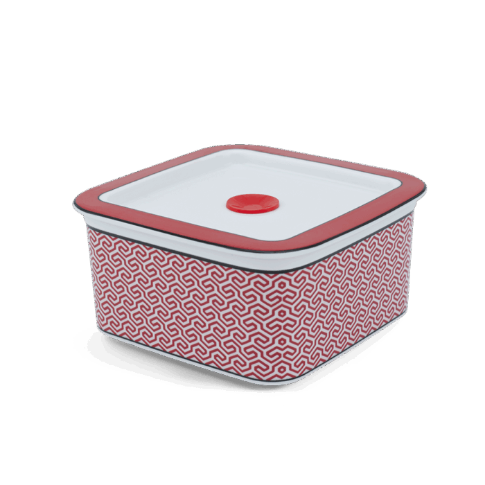 Hộp dưỡng sinh vuông đựng thực phẩm 15 cm + nắp - Dưỡng Sinh - Red Karakusa A001_211566LTFgomminhlong.com